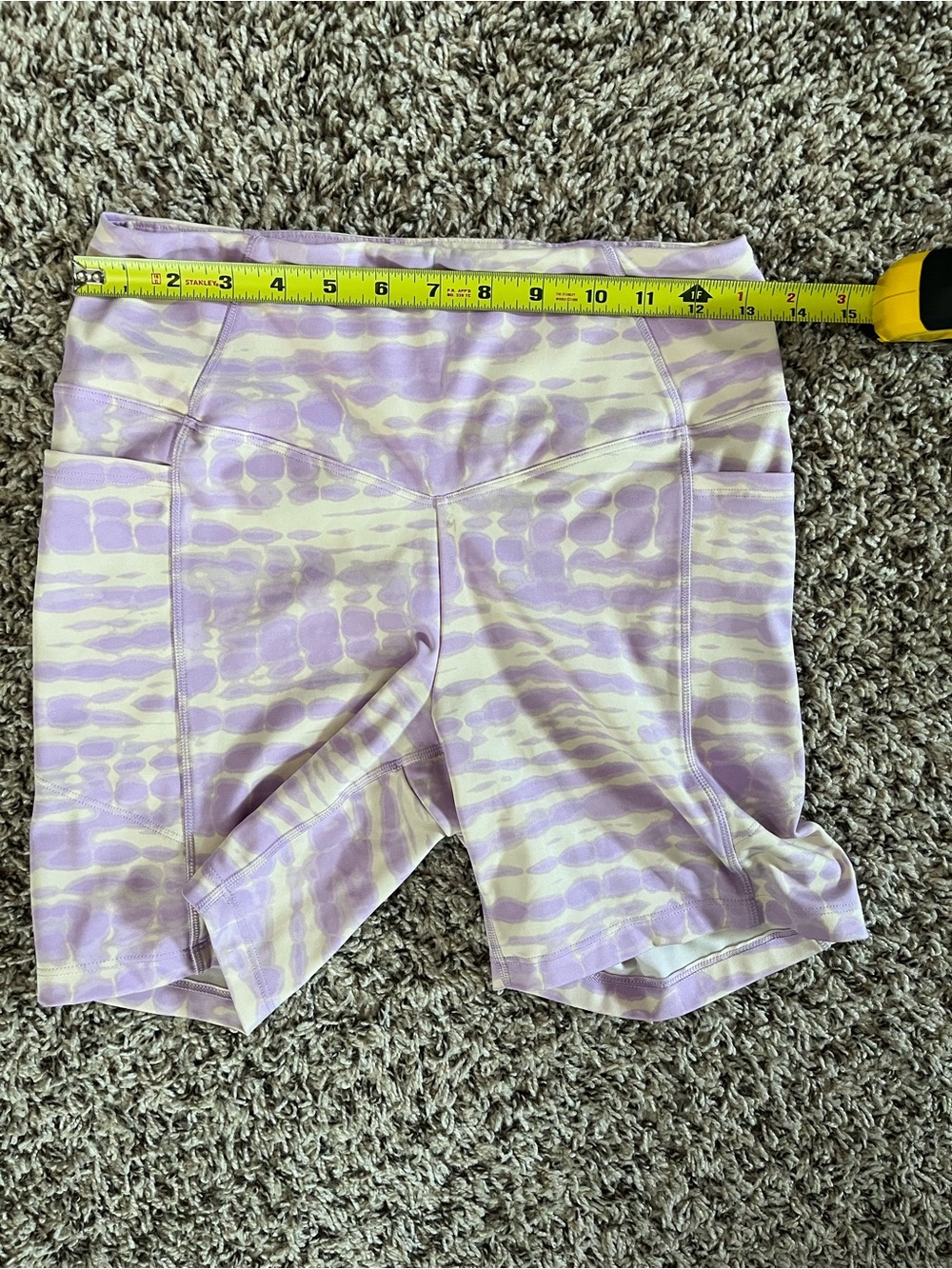 Pink Victorias Secret Biker Shorts Purple Tie Dye High Rise Side Pockets Small - Picture 4 of 7